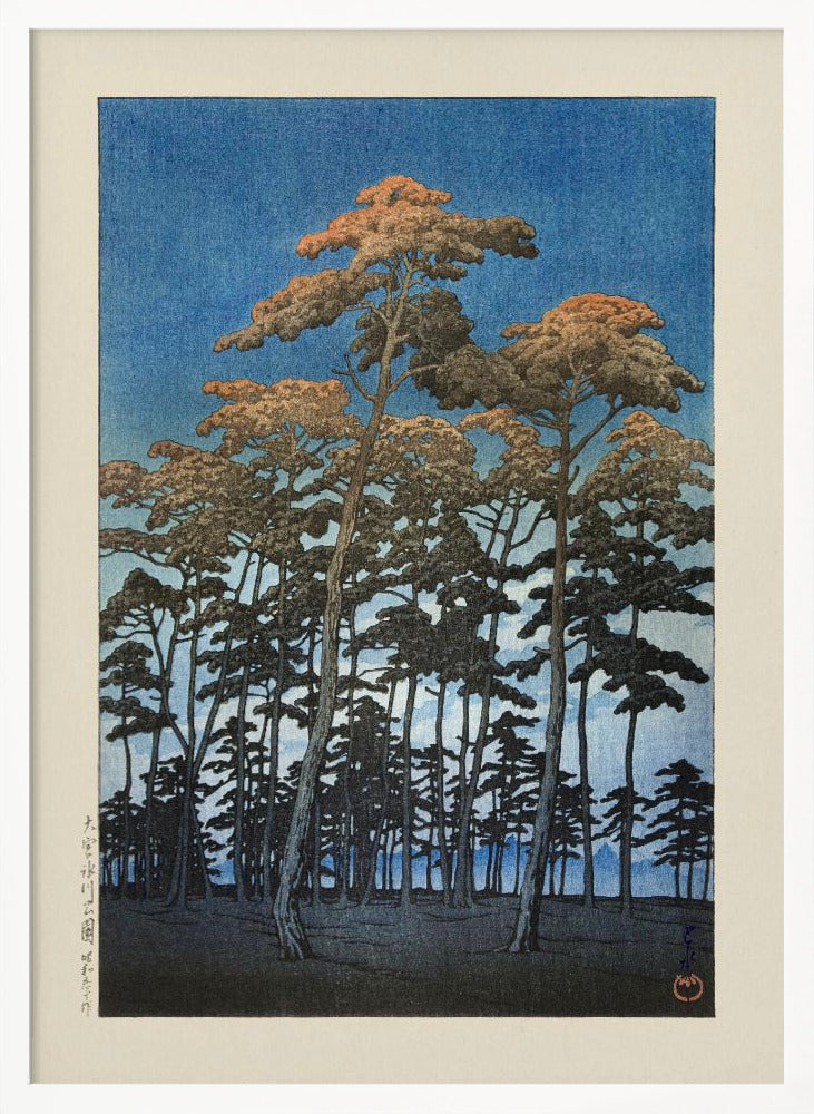 Hikawa Park In Omiya (1930) By Kawase Hasui and Watanabe Shozaburo | Poster - White Frame Interior