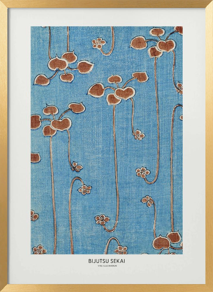Vine Illustration | Poster - Gold Frame Interior