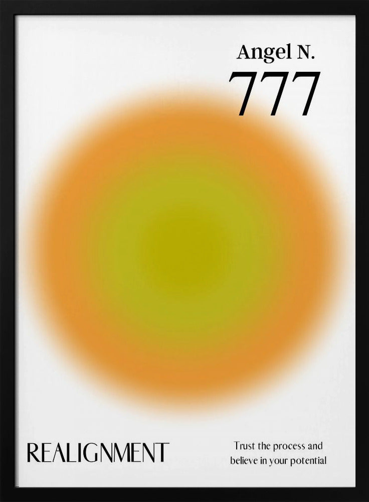 Angel Number 777 | Poster - Black Metal Frame Interior