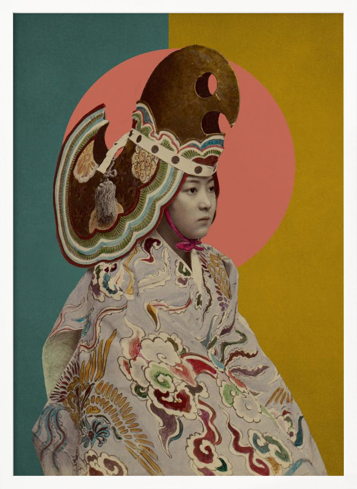 Performing Bugaku - a Portrait | Poster - White Frame Interior