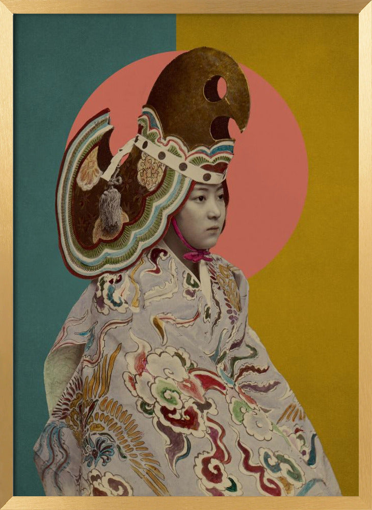 Performing Bugaku - a Portrait | Poster - Gold Frame Interior