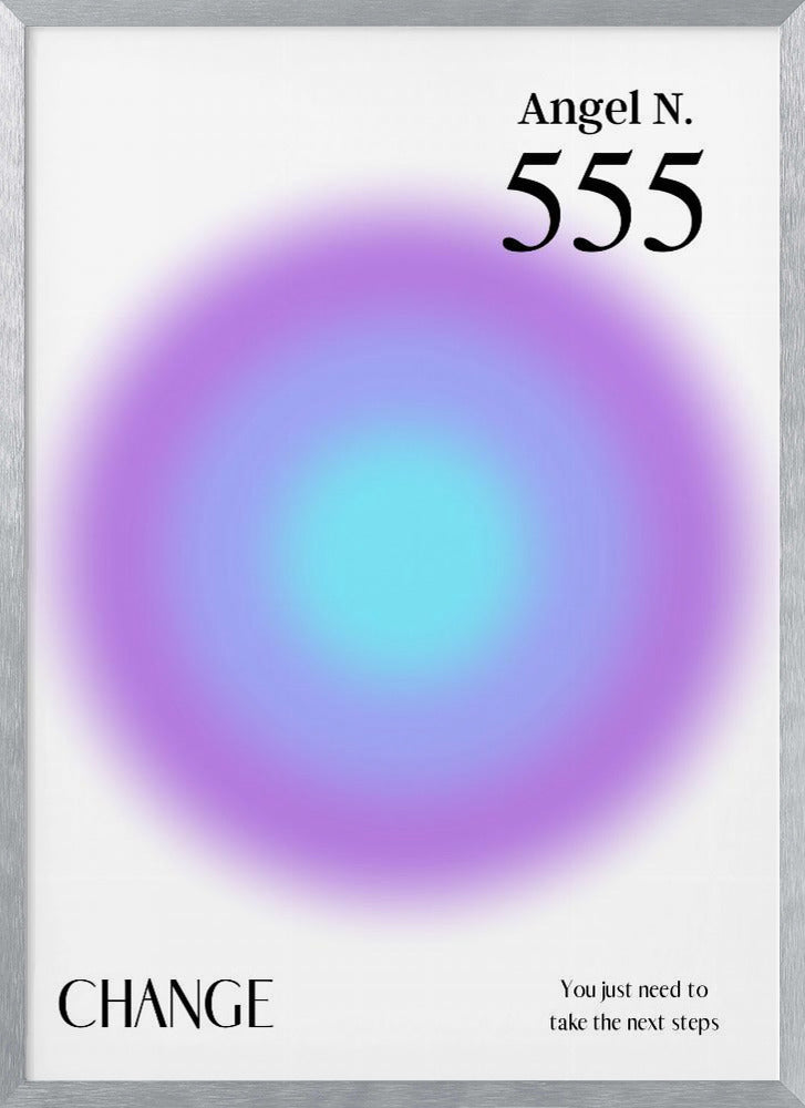 Angel Number 555 | Poster - Silver Frame Interior