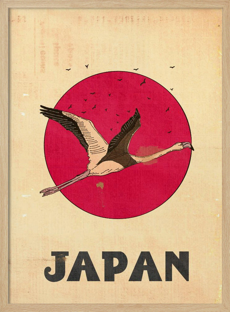 Japan Vintage Travel Poster | Poster - Wood Frame Interior
