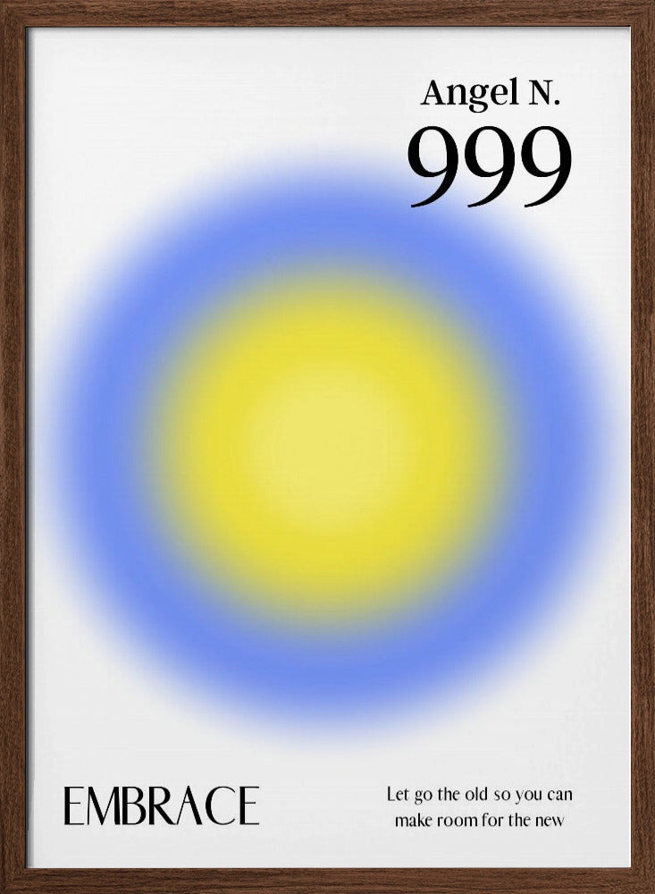 Angel Number 999 | Poster - Walnut Frame Interior