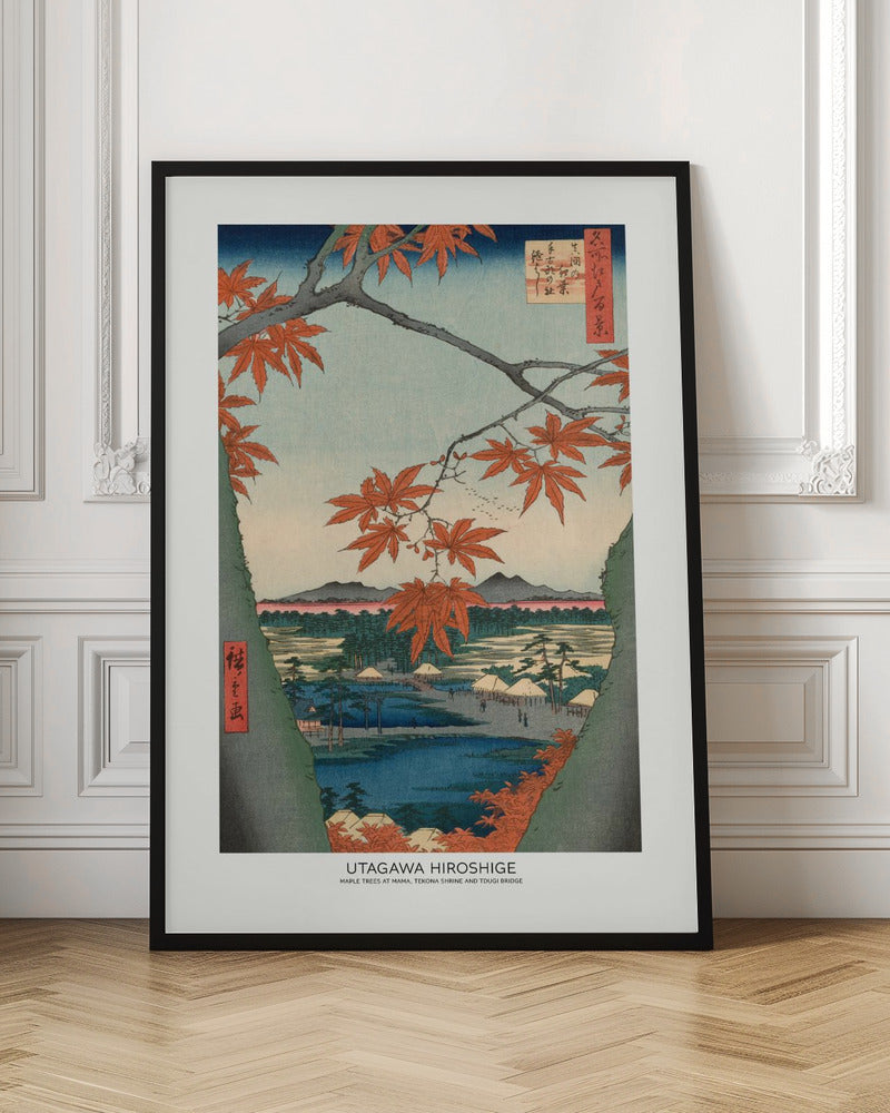 Maple Trees At Mama, Tekona Shrine and Tdugi Bridge | Poster - Room Interior 1