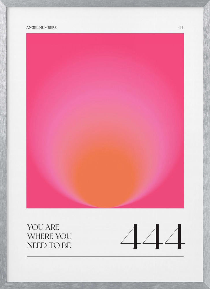 Gradient with Shades of Pink and Orange | Poster - Silver Frame Interior