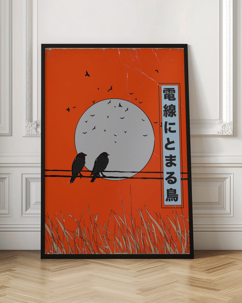 Birds Perched on a Wire | Poster - Room Interior 1