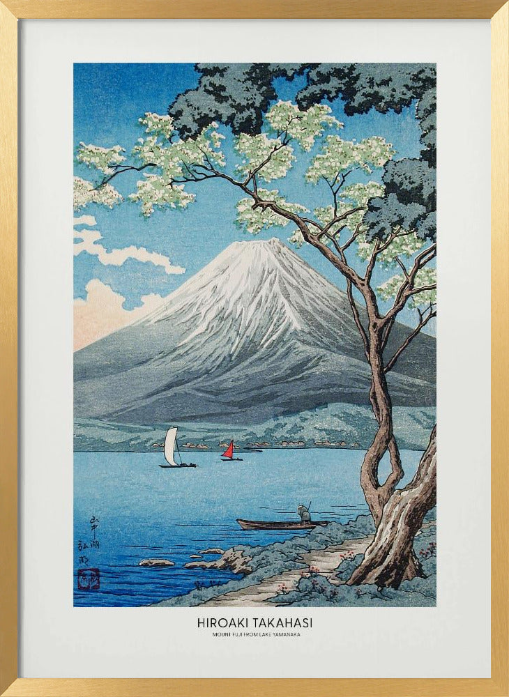Mount Fuji From Lake Yamanaka | Poster - Gold Frame Interior