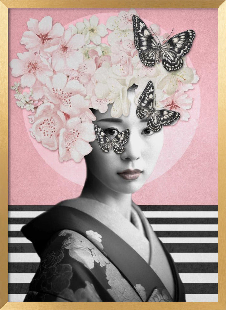 Spring Geisha | Poster - Gold Frame Interior