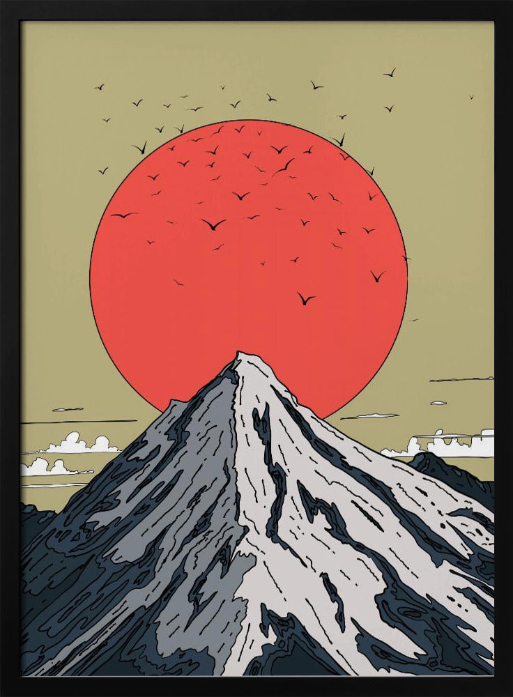 Snow Capped Mountain | Poster - Black Frame Interior