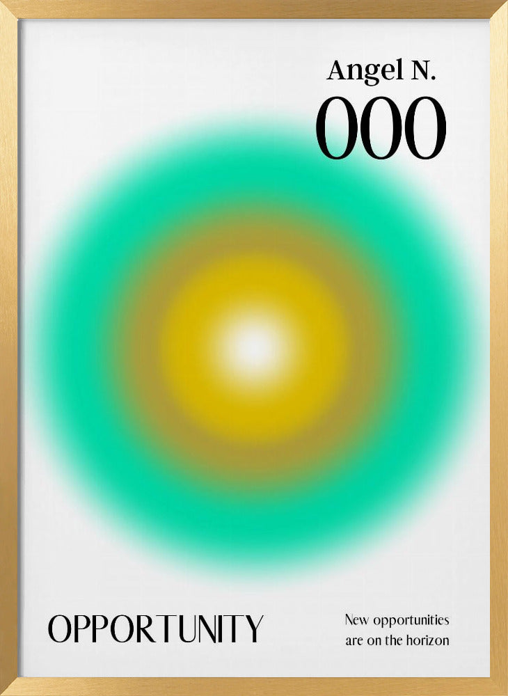 Angel Number 000 | Poster - Gold Frame Interior