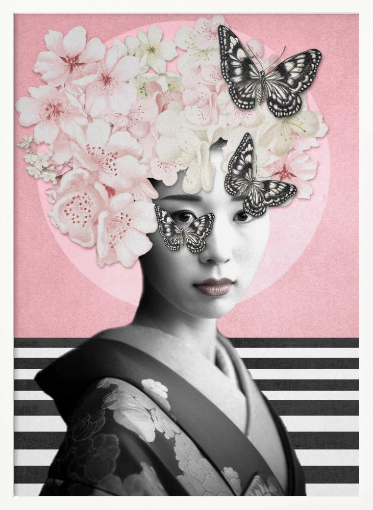Spring Geisha | Poster - White Frame Interior