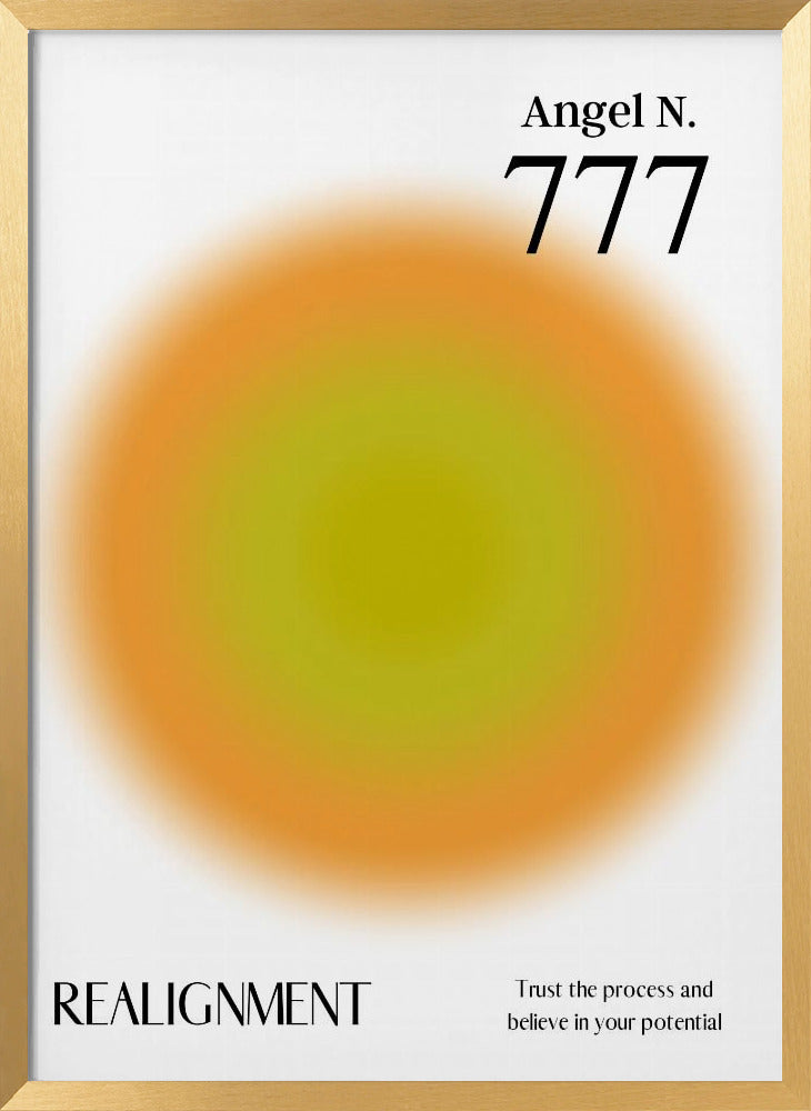 Angel Number 777 | Poster - Gold Frame Interior