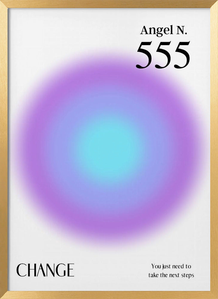 Angel Number 555 | Poster - Gold Frame Interior