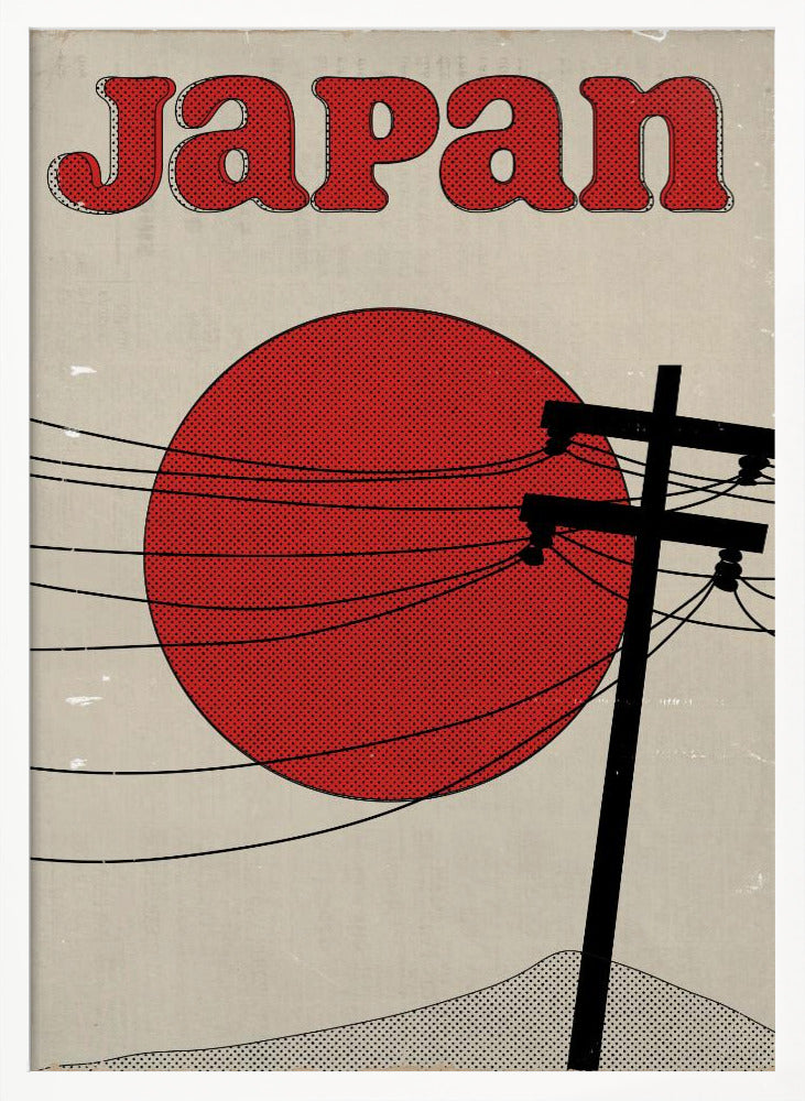 Retro Japan Travel Poster | Poster - White Frame Interior