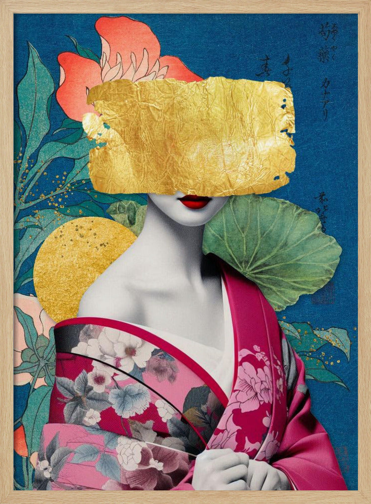 Japanese Collage | Poster - Wood Frame Interior