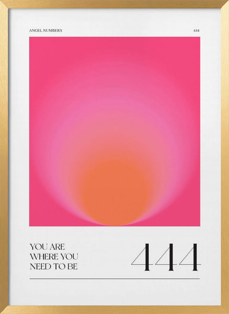 Gradient with Shades of Pink and Orange | Poster - Gold Frame Interior