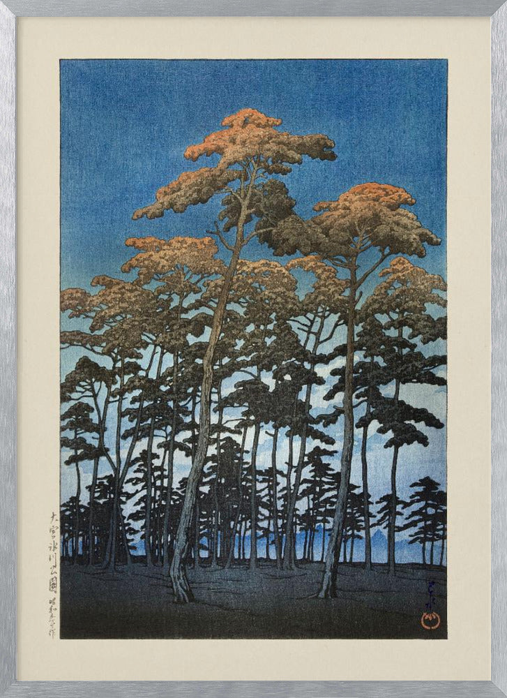 Hikawa Park In Omiya (1930) By Kawase Hasui and Watanabe Shozaburo | Poster - Silver Frame Interior