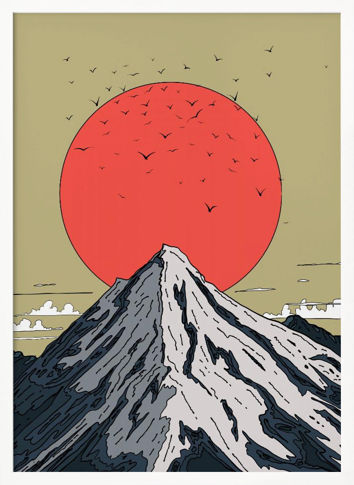 Snow Capped Mountain | Poster - White Frame Interior