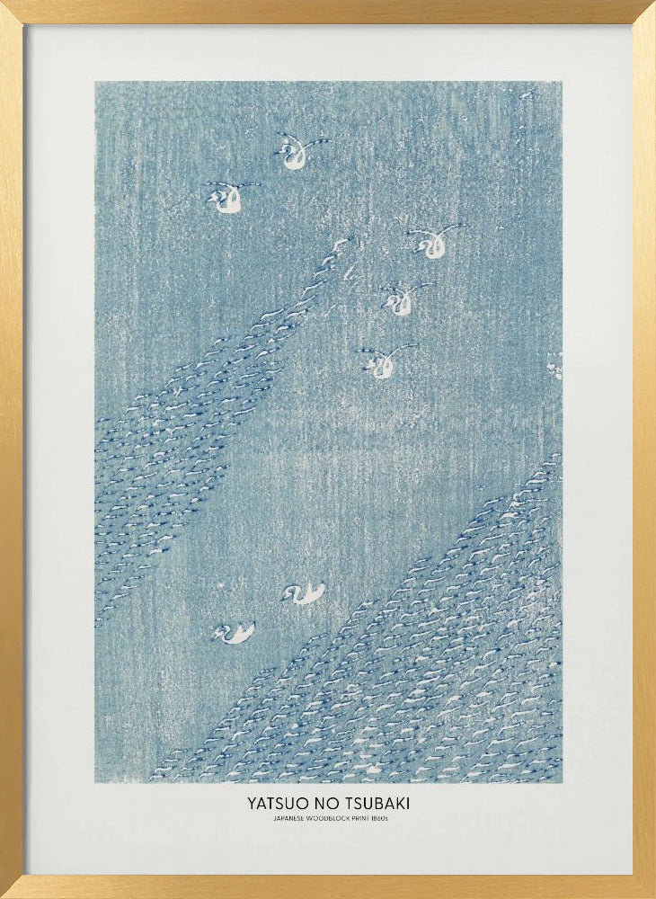 Japanese Woodblock Print 1860s | Poster - Gold Frame Interior
