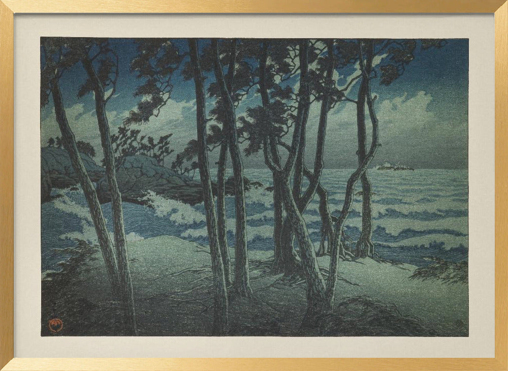 Hinomisaki, Izumo, From the Series “souvenirs of Travels, Third Series” | Poster - Gold Frame Interior