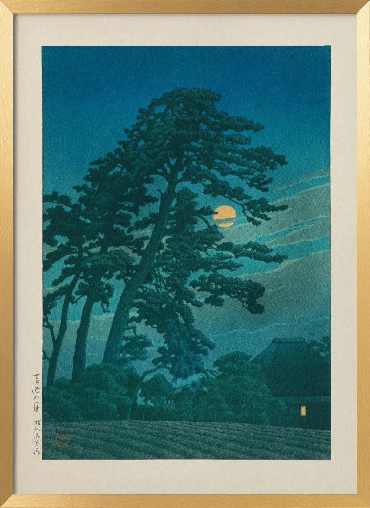 Moon At Magome | Poster - Gold Frame Interior