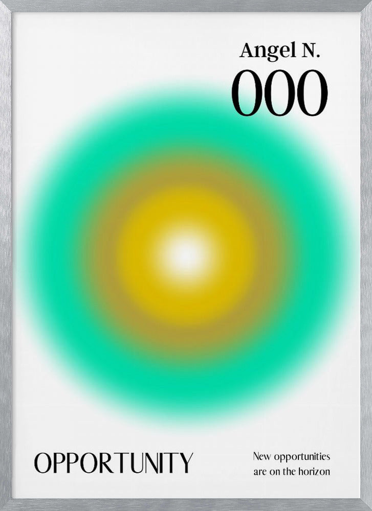 Angel Number 000 | Poster - Silver Frame Interior