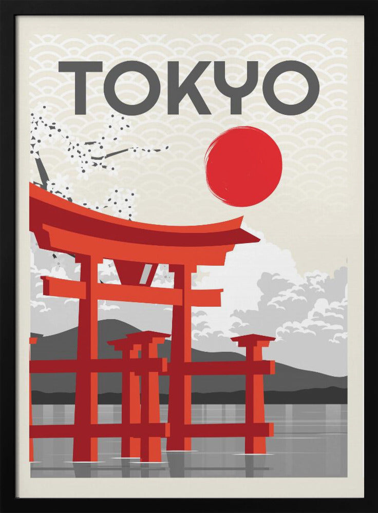 Tokyo Sun | Poster - Black Metal Frame Interior