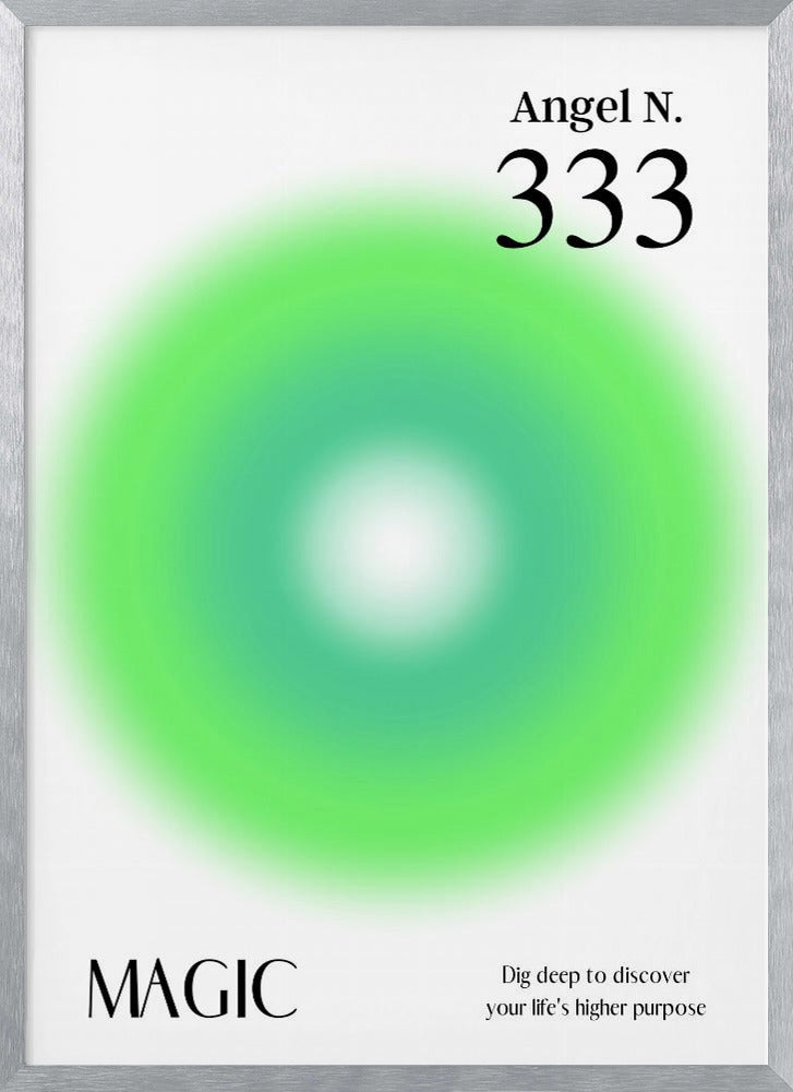 Angel Number 333 | Poster - Silver Frame Interior