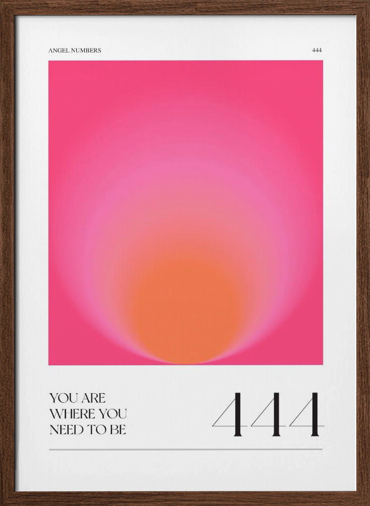 Gradient with Shades of Pink and Orange | Poster - Walnut Frame Interior