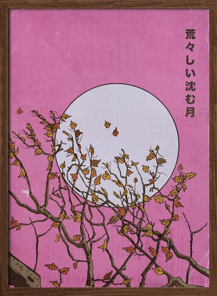 The Wild Setting Moon | Poster - Walnut Frame Interior