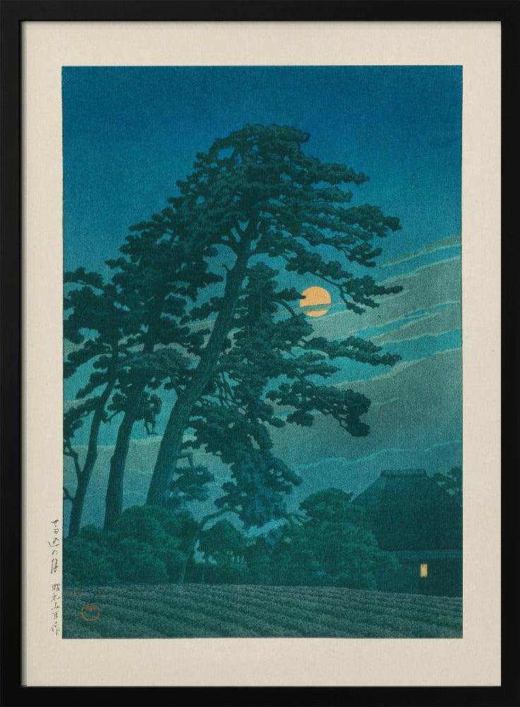 Moon At Magome | Poster - Black Metal Frame Interior