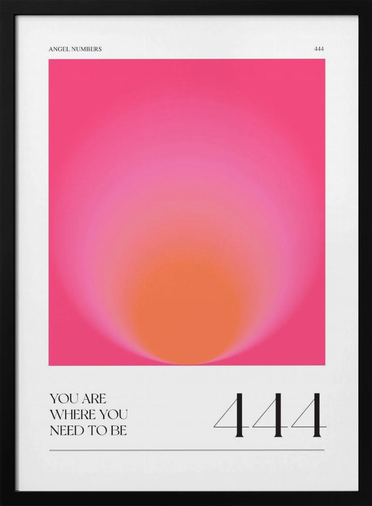 Gradient with Shades of Pink and Orange | Poster - Black Metal Frame Interior