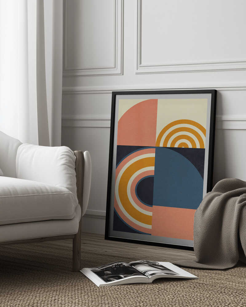 Rainbow Plus Shapes  Blue Mustard9 | Poster