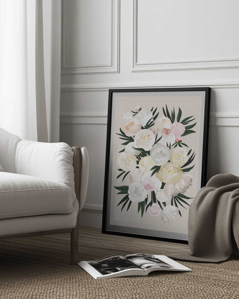 Dara-Blumenstrauß in Beige | Poster