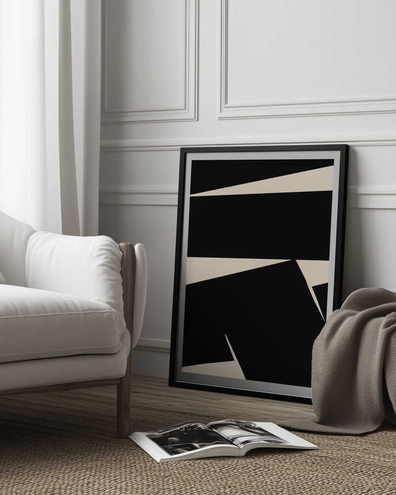 Schwarzes, schlichtes abstraktes Poster | Poster