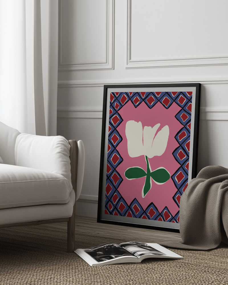 L'heure du jeu à carreaux pétales I | Affiche