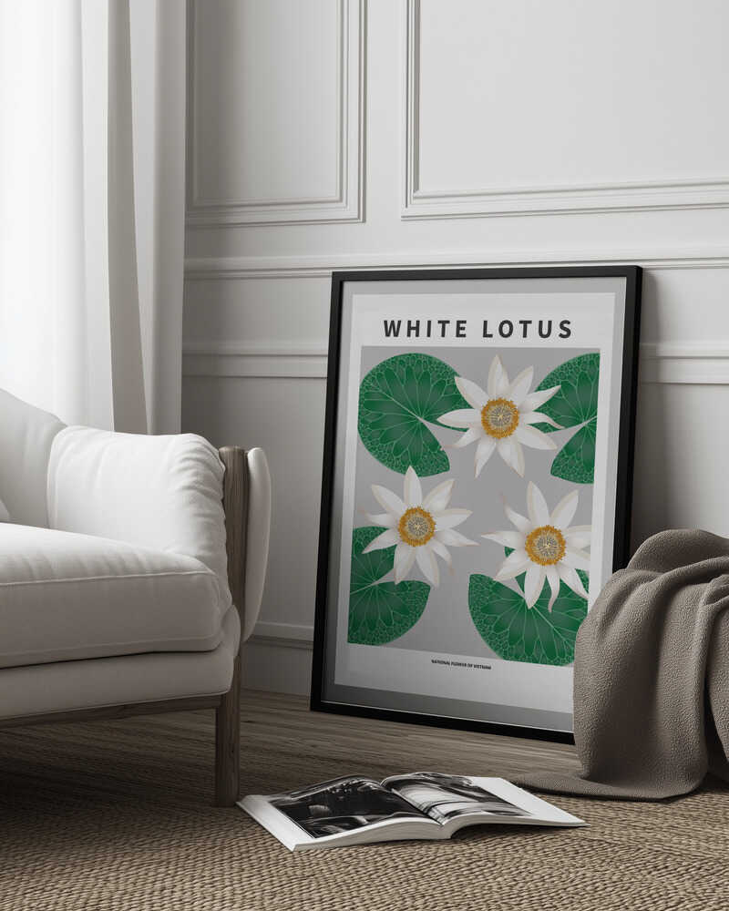 Lotus blanc - Fleur nationale du Vietnam | Affiche