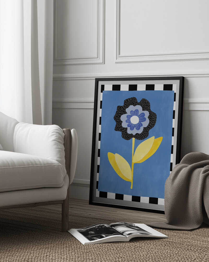 Flower with a Blue and Black Petal | Poster