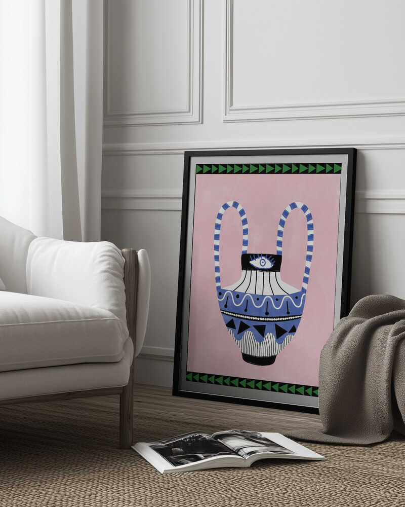 Bunte geometrische Vase | Poster