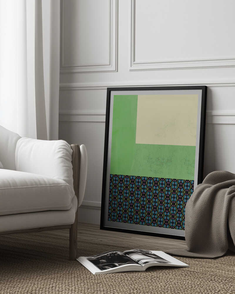 Collage aus Pastellgrün und Nyonya-Muster | Poster