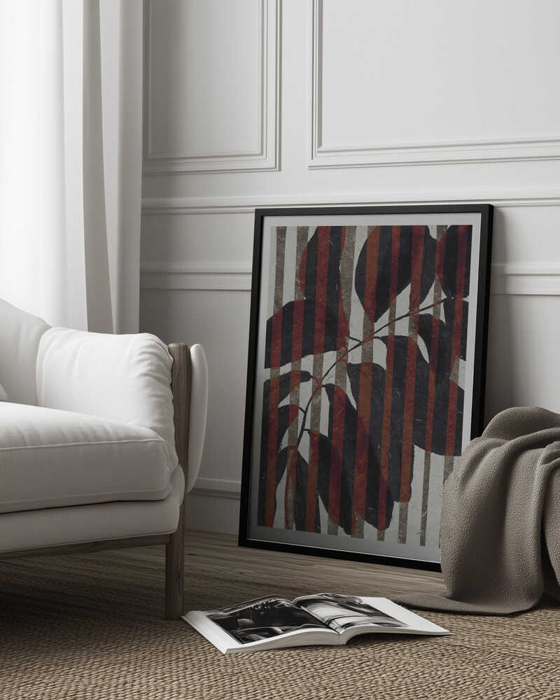 Gestreiftes Pflanzenmotiv | Poster