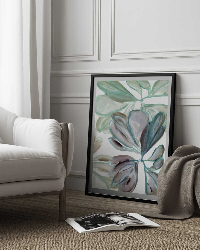 Aqua Floral 1 | Poster