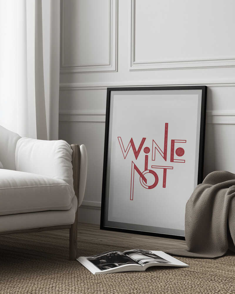 Wein Nicht handgezeichneter Text &amp; Zitat | Poster