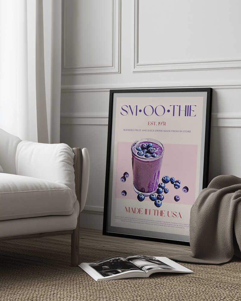 Blueberry Smoothie Illustration | Poster