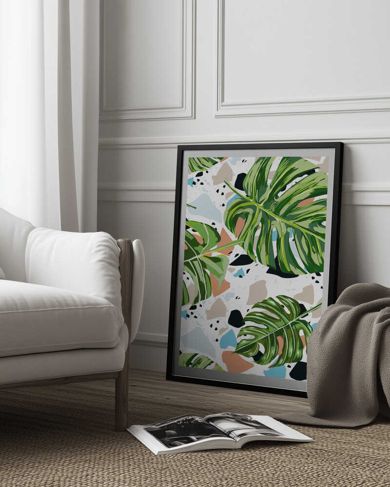 Et c'est dans la nature que je trouve les pièces manquantes | Terrazzo tropical | Affiche
