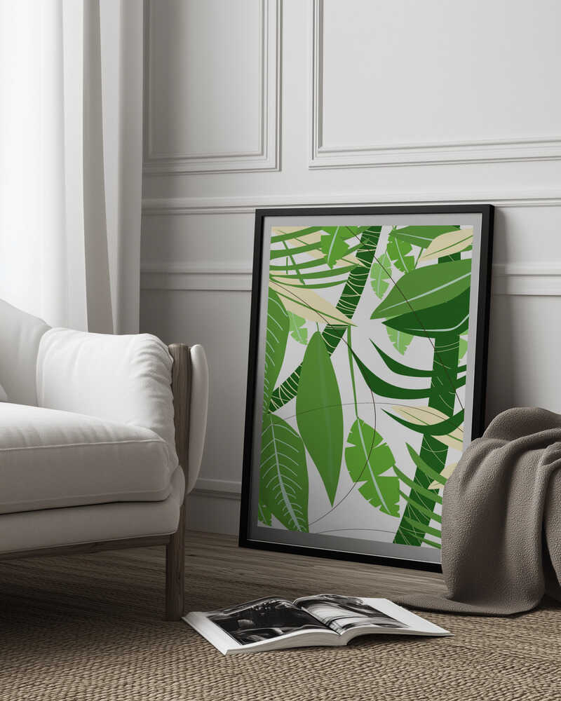 Feuilles vertes luxuriantes et feuillage tropical | Affiche