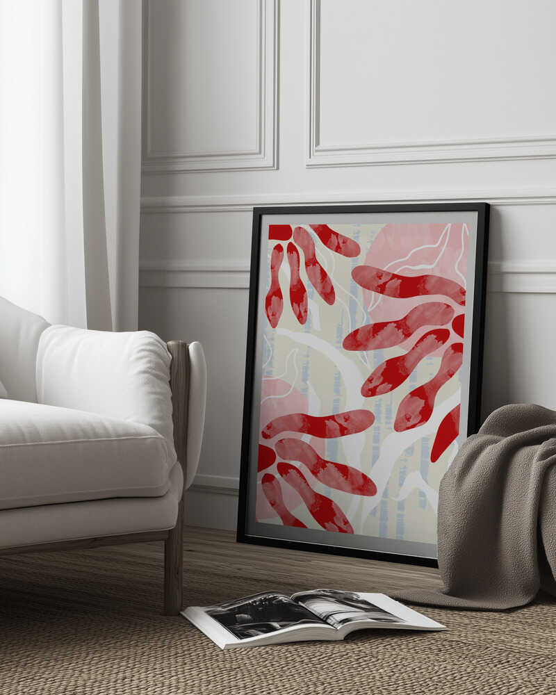 Grafisches Blumenmuster im Boho-Stil | Poster