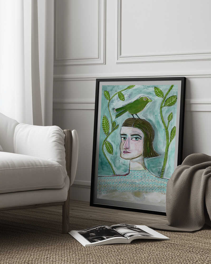 La dame à l'oiseau | Affiche