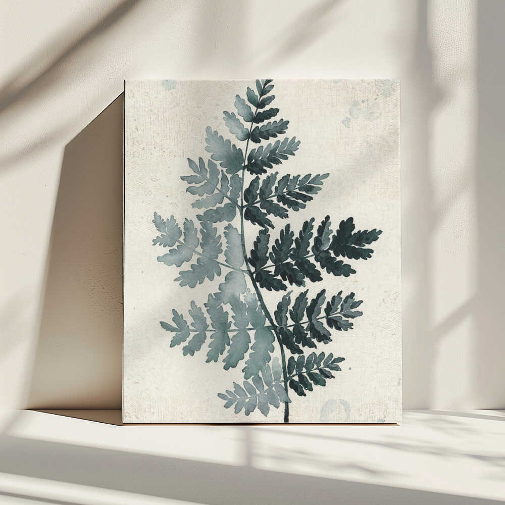 Teal watercolor fern 2 | Canvas